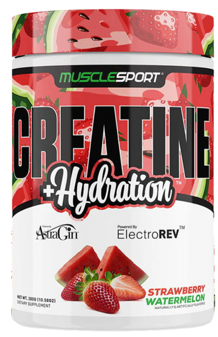 Muscle Sport Creatine + Hydrati-Straw Water : 30 serv